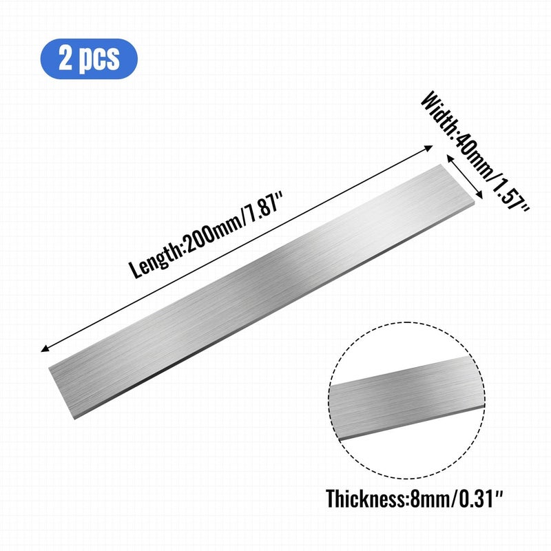 SUNKOO 304 Stainless Steel Flat Bar 2PCS, 5/16" Thick 1 9/16" Wide 8" Long, Brushed Finish, Durable Versatile Trim Strips, Easy to Shape for DIY, Kitchen, Home Repairs - Image 2
